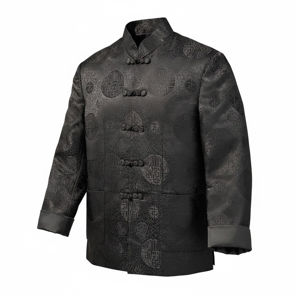 Poetin Jun black silk jacket - men's large/extra large